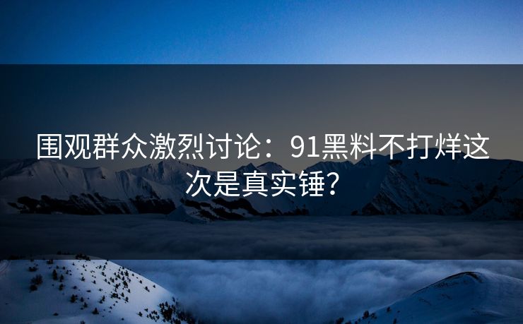 围观群众激烈讨论：91黑料不打烊这次是真实锤？