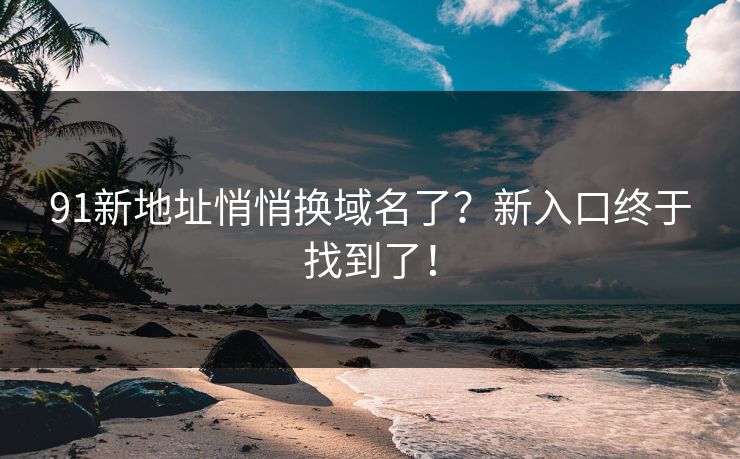 91新地址悄悄换域名了？新入口终于找到了！
