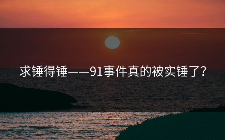 求锤得锤——91事件真的被实锤了？