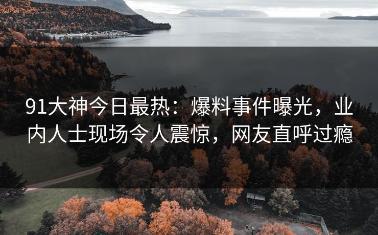 91大神今日最热：爆料事件曝光，业内人士现场令人震惊，网友直呼过瘾