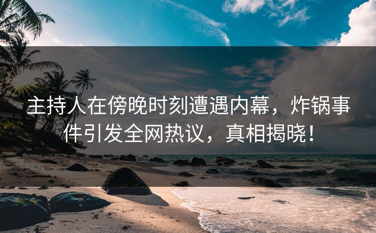 主持人在傍晚时刻遭遇内幕，炸锅事件引发全网热议，真相揭晓！