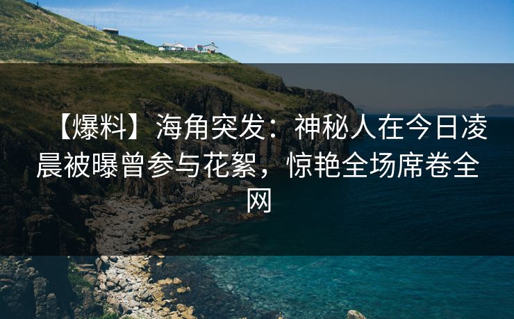 【爆料】海角突发：神秘人在今日凌晨被曝曾参与花絮，惊艳全场席卷全网