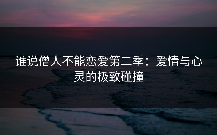 谁说僧人不能恋爱第二季：爱情与心灵的极致碰撞