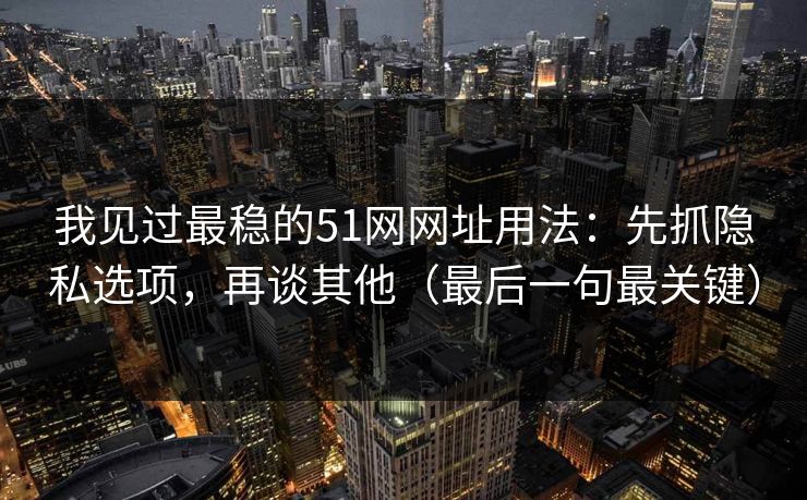 我见过最稳的51网网址用法：先抓隐私选项，再谈其他（最后一句最关键）